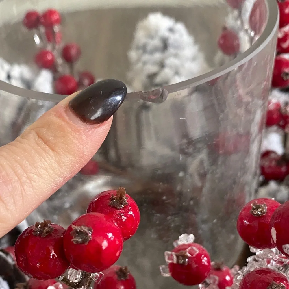 Festive Pinecone and Berry Candle Holder